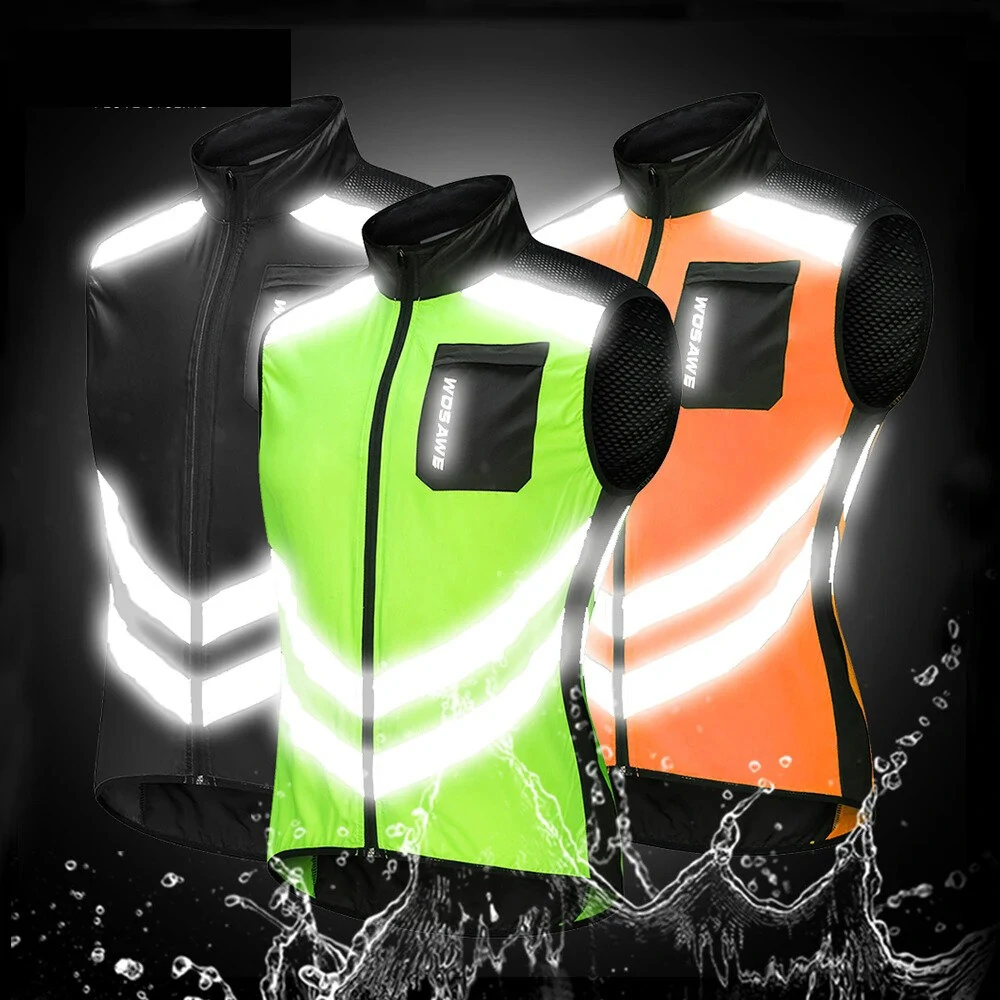 WOSAWE Cycling Vest Reflective Safety Vest Breathable Waterproof Bicycle Sportswear Outdoor Running Jersey (image for) WOSAWE Cycling Vest Reflective Safety Vest Breathable Waterproof Bicycle Sportswear Outdoor Running Jersey